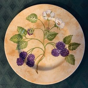 American Atelier berry, patch, blackberry plate, salad, bread, size